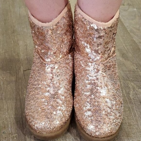 G by Guess Boots Ankle Booties Asella Pink Sequin Winter Snow Women's WOMAN'S 7M - Picture 3 of 16
